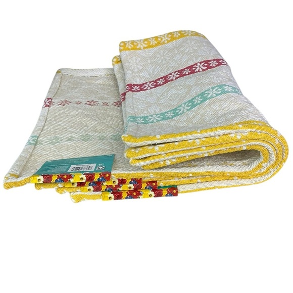 The Pioneer Woman Multi Stripe Fabric Placemats Farmhouse Rectangle 4 Piece Set - Picture 5 of 16